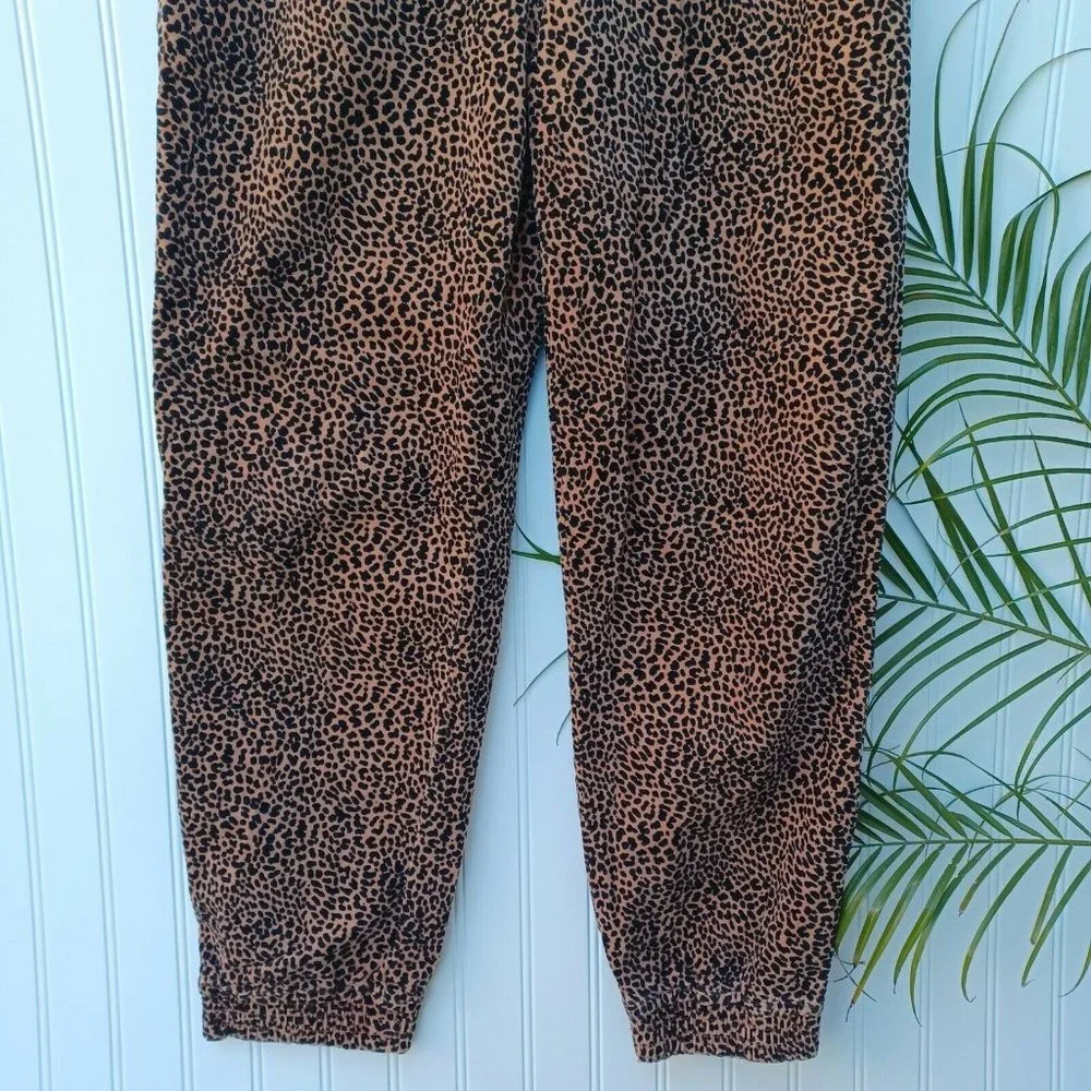 Anthropologie Kalea Corduroy  Jogger Trouser Pants Size M Cheetah Brown Black - Picture 6 of 12